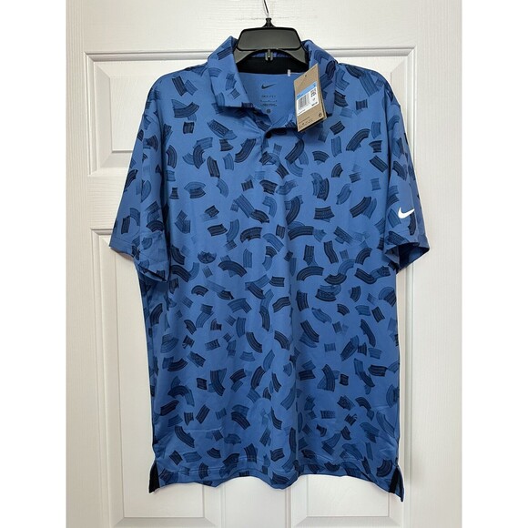 Nike Tour Dri-FIT Golf Polo Shirt Blue Design FD5739-402 Men's Size Medium NEW - Picture 1 of 4